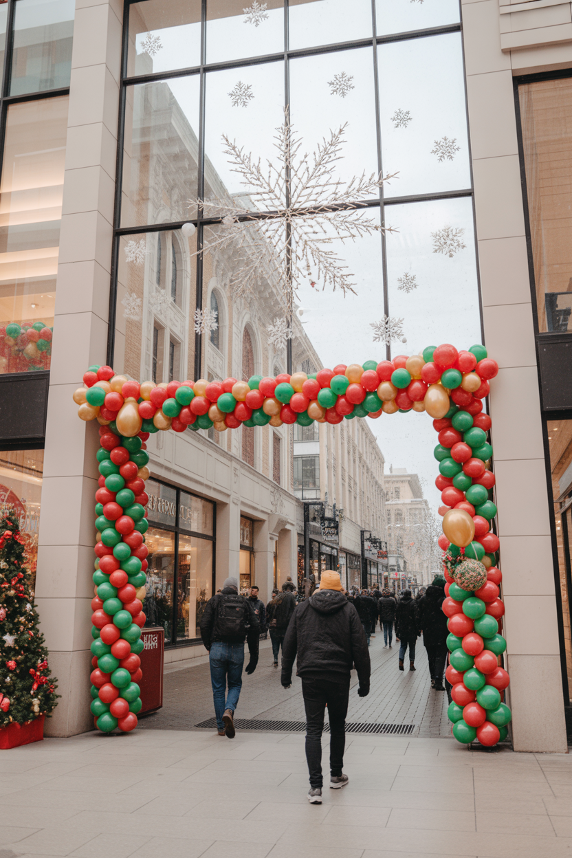 Dekoracje balonowe świąteczne dla galerii handlowych