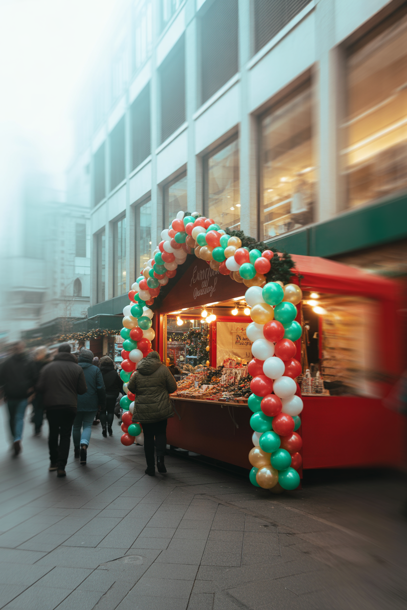 Dekoracje balonowe świąteczne dla galerii handlowych