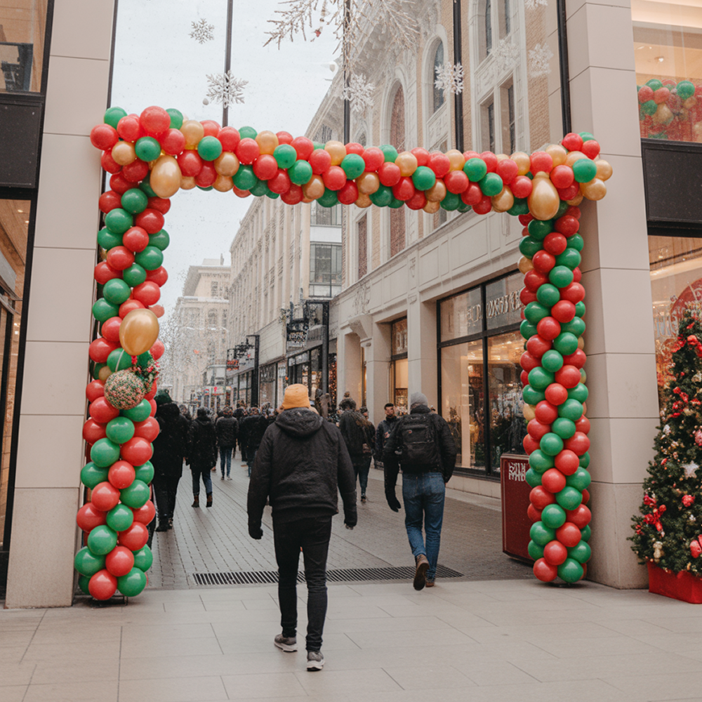 Dekoracje balonowe świąteczne dla marketów i galerii handlowych