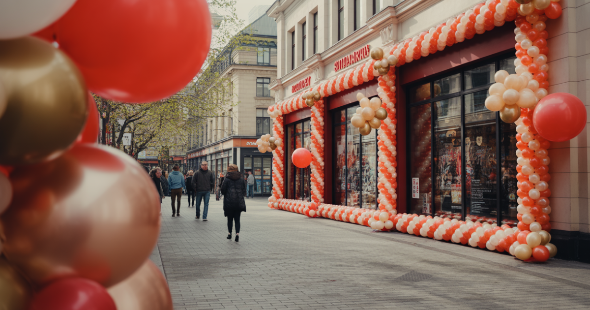 Dekoracje balonowe świąteczne dla marketów i galerii handlowych
